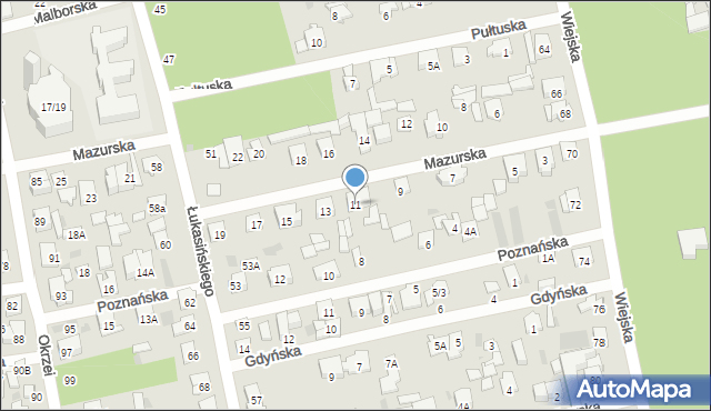 Otwock, Mazurska, 11, mapa Otwock