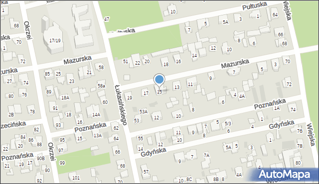 Otwock, Mazurska, 15, mapa Otwock
