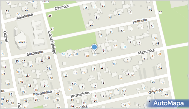 Otwock, Mazurska, 16, mapa Otwock