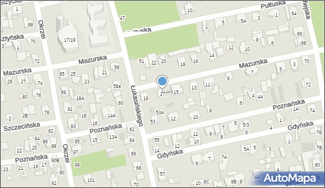 Otwock, Mazurska, 17, mapa Otwock
