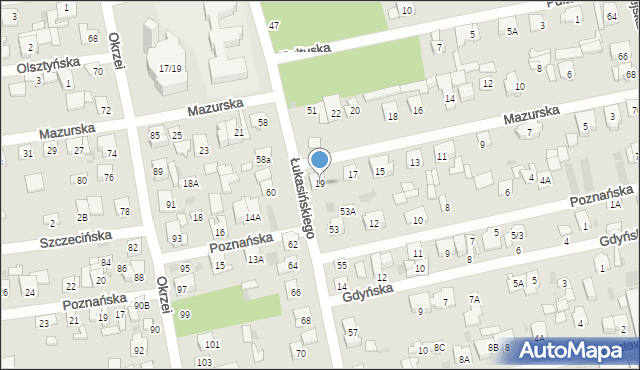 Otwock, Mazurska, 19, mapa Otwock