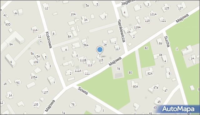 Otwock, Majowa, 115A, mapa Otwock