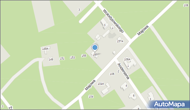 Otwock, Majowa, 157, mapa Otwock