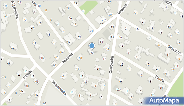 Otwock, Majowa, 52, mapa Otwock