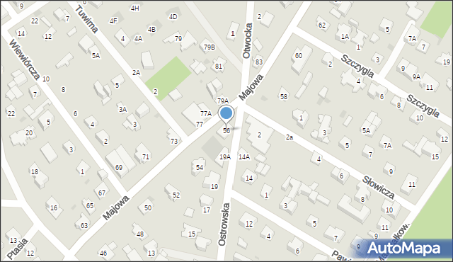 Otwock, Majowa, 56, mapa Otwock