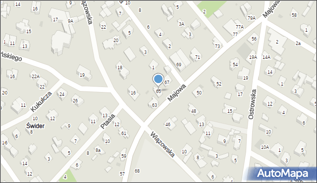 Otwock, Majowa, 65, mapa Otwock
