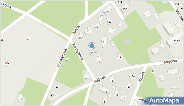 Otwock, Majowa, 9A, mapa Otwock