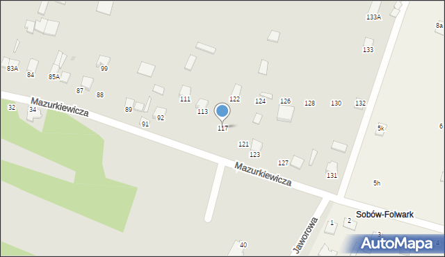 Ożarów, Mazurkiewicza Leona, 117, mapa Ożarów