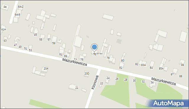Ożarów, Mazurkiewicza Leona, 76, mapa Ożarów