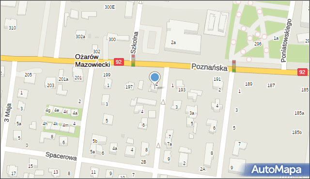 Ożarów Mazowiecki, Majewskiego Wincentego, 2a, mapa Ożarów Mazowiecki