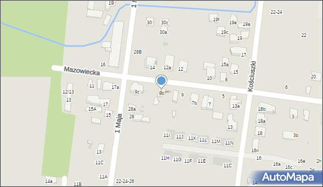 Ożarów Mazowiecki, Mazowiecka, 9b, mapa Ożarów Mazowiecki