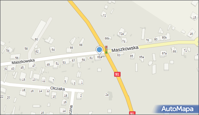 Ozorków, Maszkowska, 61a, mapa Ozorków