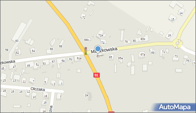 Ozorków, Maszkowska, 63, mapa Ozorków