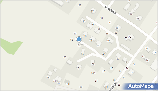 Pępowo, Majkowskiego Aleksandra, dr., 54, mapa Pępowo