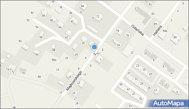 Pępowo, Majkowskiego Aleksandra, dr., 7a, mapa Pępowo