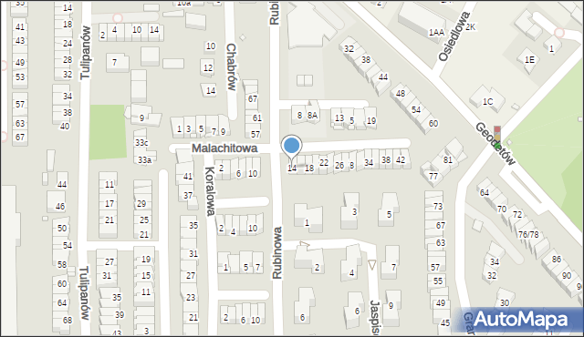 Piaseczno, Malachitowa, 14, mapa Piaseczno