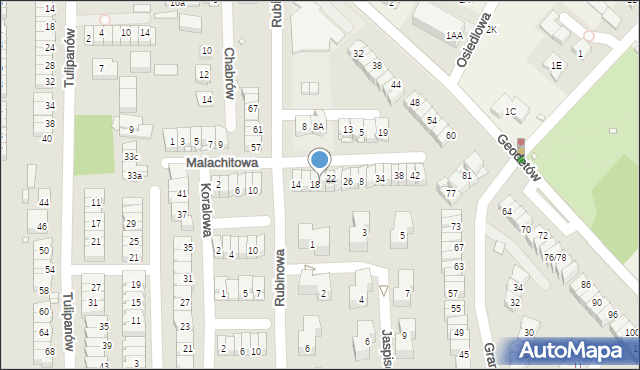 Piaseczno, Malachitowa, 20, mapa Piaseczno