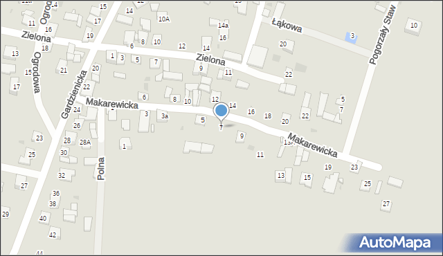 Piaski, Makarewicka, 7, mapa Piaski