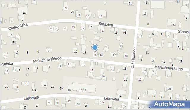 Piastów, Małachowskiego Stanisława, 16, mapa Piastów