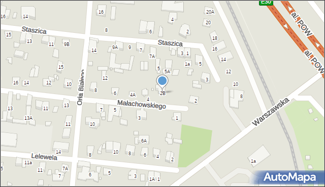Piastów, Małachowskiego Stanisława, 2B, mapa Piastów