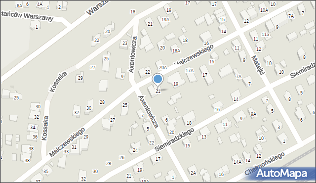 Piastów, Malczewskiego Jacka, 21, mapa Piastów