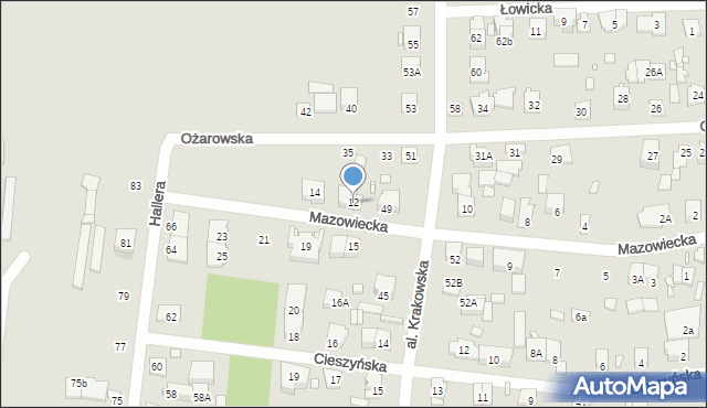 Piastów, Mazowiecka, 12, mapa Piastów