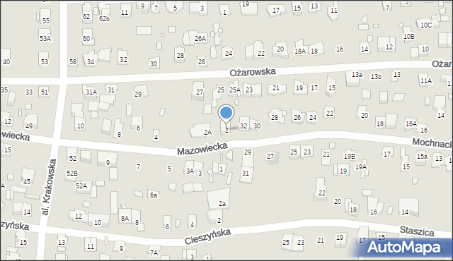 Piastów, Mazowiecka, 2, mapa Piastów