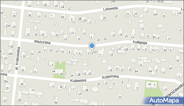 Piastów, Mazurska, 1, mapa Piastów