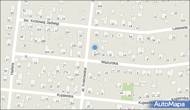 Piastów, Mazurska, 20, mapa Piastów