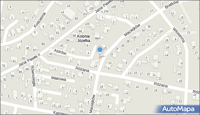 Piekary Śląskie, Maciejków, 13, mapa Piekary Śląskie