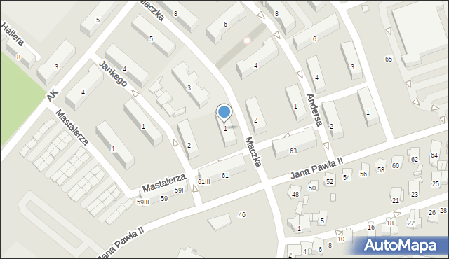 Piekary Śląskie, Maczka Stanisława, gen., 1, mapa Piekary Śląskie