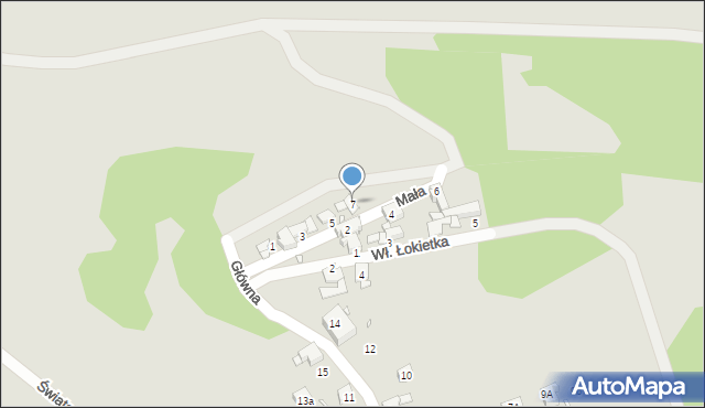 Piekary Śląskie, Mała, 7, mapa Piekary Śląskie