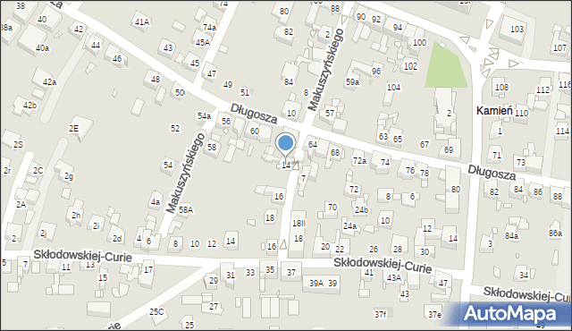 Piekary Śląskie, Makuszyńskiego Kornela, 14, mapa Piekary Śląskie