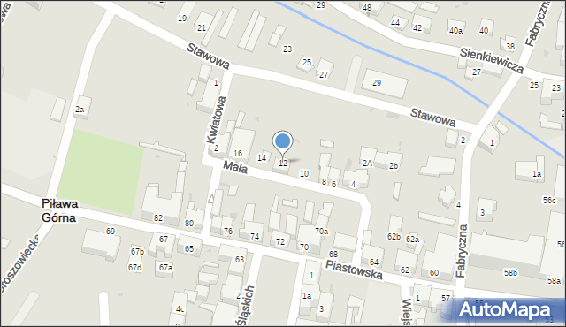 Piława Górna, Mała, 12, mapa Piława Górna