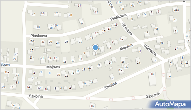 Pilchowice, Majowa, 7, mapa Pilchowice