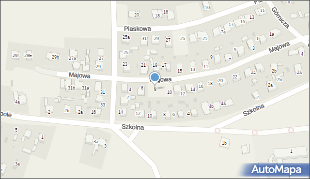 Pilchowice, Majowa, 8, mapa Pilchowice