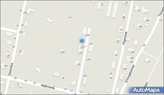 Piotrków Trybunalski, Malinowa, 12c, mapa Piotrków Trybunalski