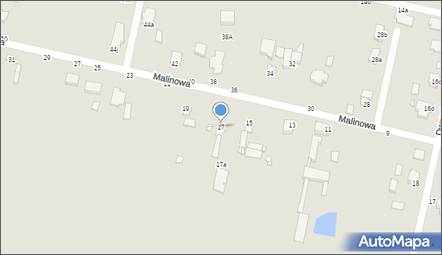 Piotrków Trybunalski, Malinowa, 17, mapa Piotrków Trybunalski