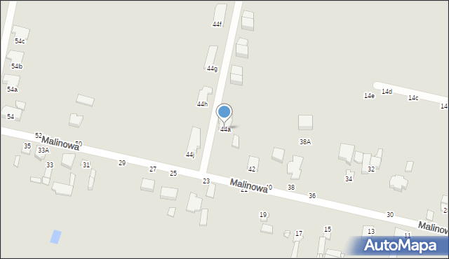 Piotrków Trybunalski, Malinowa, 44a, mapa Piotrków Trybunalski