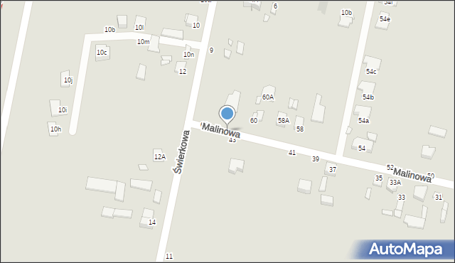 Piotrków Trybunalski, Malinowa, 62, mapa Piotrków Trybunalski