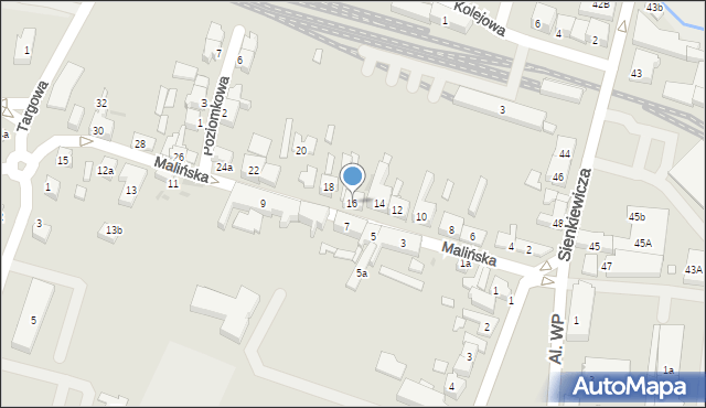 Pleszew, Malińska, 16, mapa Pleszew
