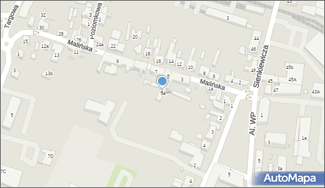 Pleszew, Malińska, 5a, mapa Pleszew