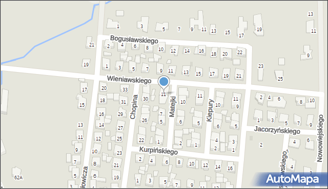 Pleszew, Matejki Jana, 11, mapa Pleszew