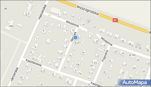 Płock, Majowa, 5, mapa Płock