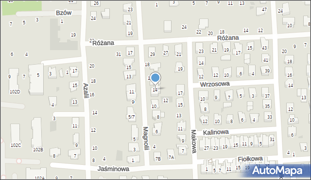 Płońsk, Magnolii, 14, mapa Płońsk