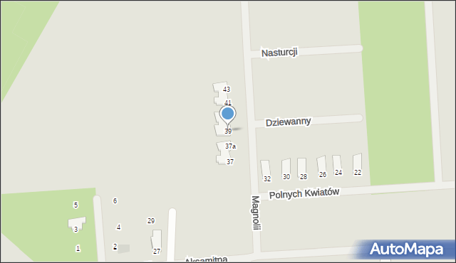 Płońsk, Magnolii, 39, mapa Płońsk