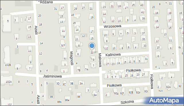 Płońsk, Makowa, 11, mapa Płońsk