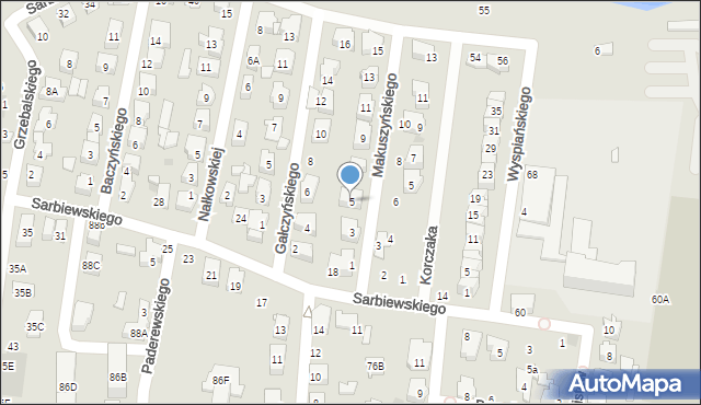 Płońsk, Makuszyńskiego Kornela, 5, mapa Płońsk