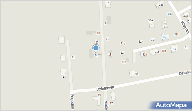 Płońsk, Malownicza, 24, mapa Płońsk