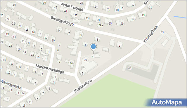 Pobiedziska, Marcinkowskiego Karola, 4a, mapa Pobiedziska